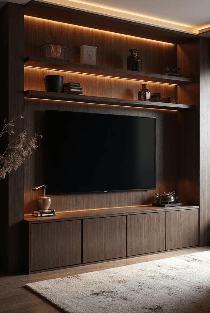 Гостиная со стеллажами